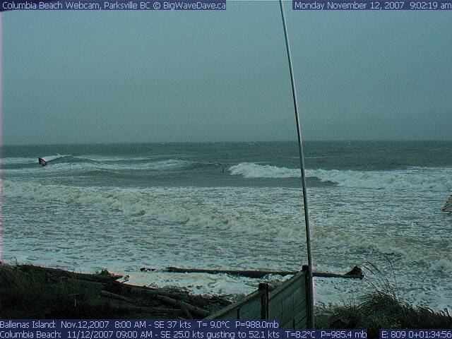 53 knots and BIG waves!  At least 3 boards out
