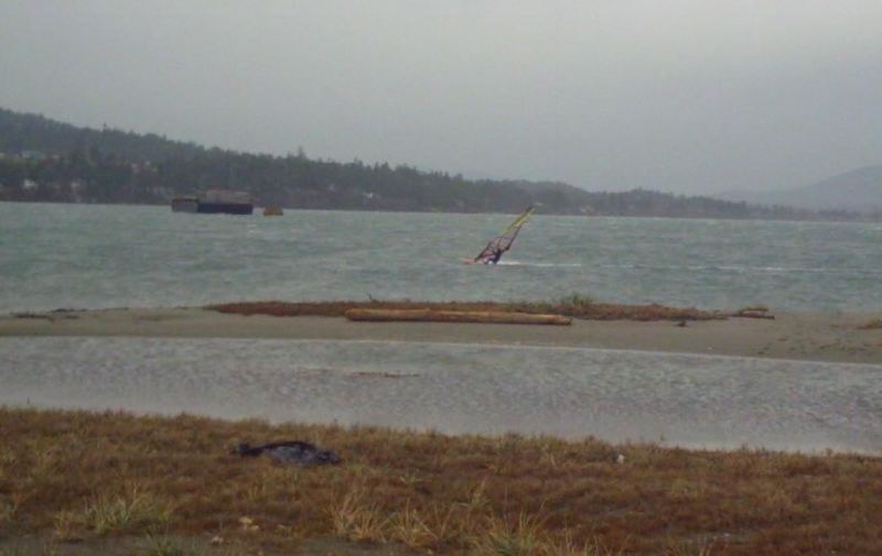 Louise blasting at Cordova Spit

