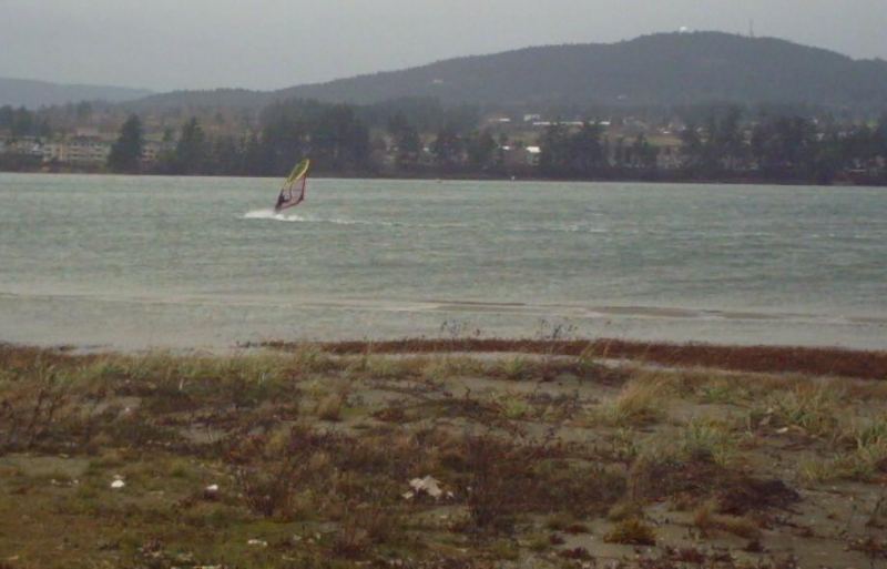 Louise jibing at Cordova Spit
