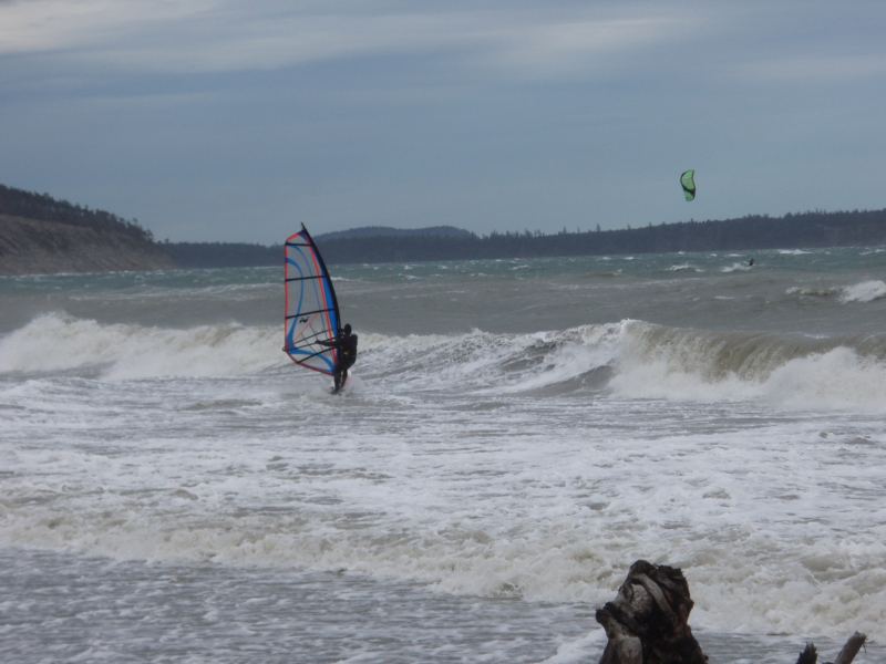 THe Watson
Gusting over 40 knots and large beachbreak,Grant punch's through every time.
