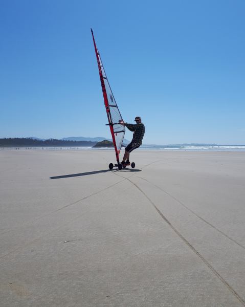 Dunkinguy slaying the lowtide sand at LB

