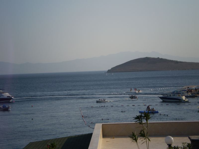 Bitez Beach Bodrum
Look closely, way out there, with Greek island beyond.
